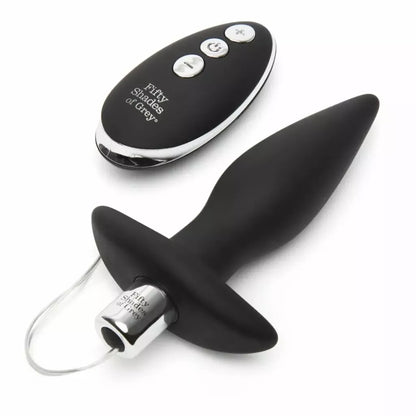 Fifty Shades of Grey Relentless Vibrations Remote Silicone Plug Black