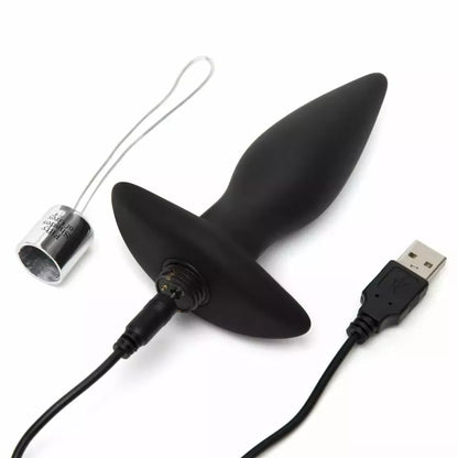 Fifty Shades of Grey Relentless Vibrations Remote Silicone Plug Black