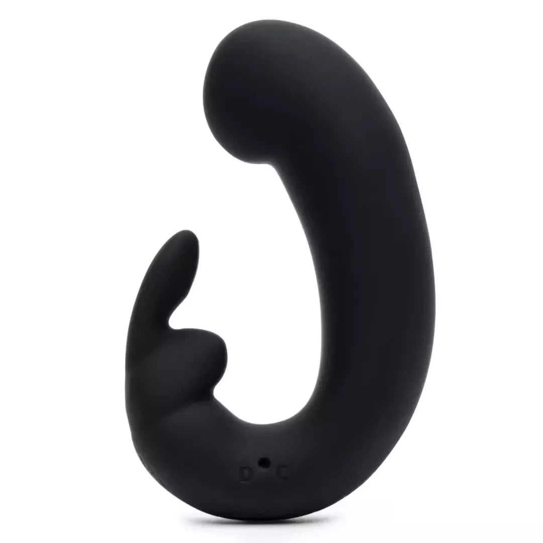 Fifty Shades of Grey Sensation G-Spot Rabbit dvigubo poveikio juodas silikoninis vibratorius