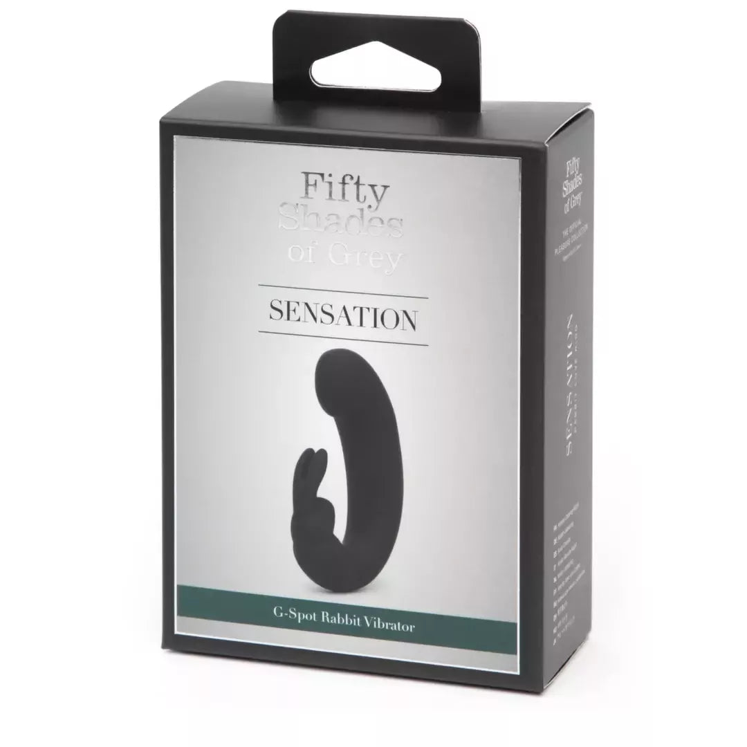 Fifty Shades of Grey Sensation G-Spot Rabbit dvigubo poveikio juodas silikoninis vibratorius