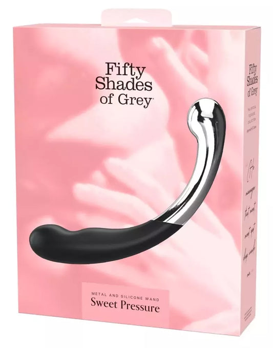 Fifty Shades of Grey Sweet Pressure dvipusė silikoninė ir metalinė lazdelė, 21,5 cm