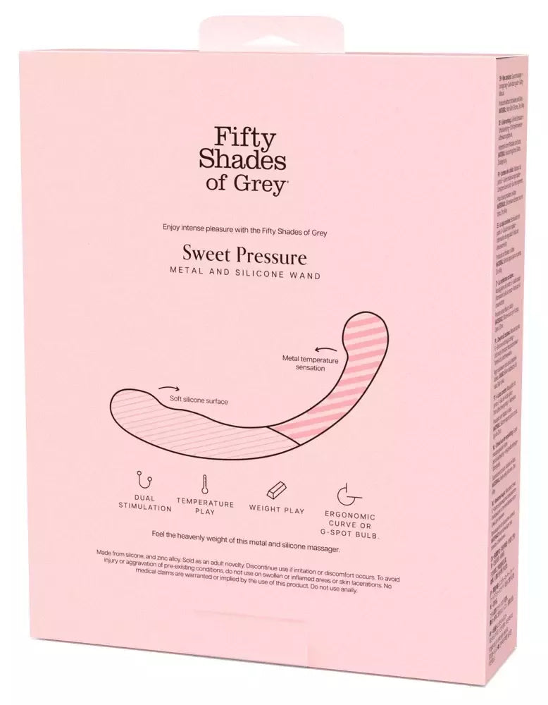 Fifty Shades of Grey Sweet Pressure dvipusė silikoninė ir metalinė lazdelė, 21,5 cm