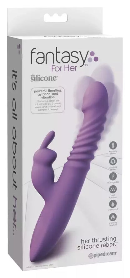 Fifty Shades of Her Thrusting Silicone Rabbit Intimate System, 24 cm, rožinis