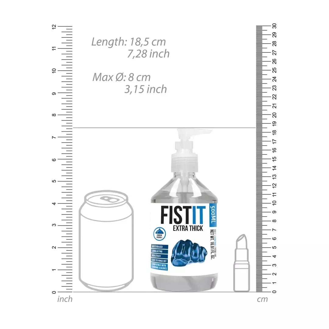 Fist It Extra Thick vandens pagrindo lubrikantas 500ml - ilgai išliekanti formulė