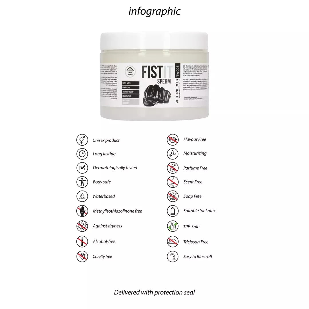 Fist It Water-Based Lubricant 500 ml – Ilgai išliekanti, skaidri formulė