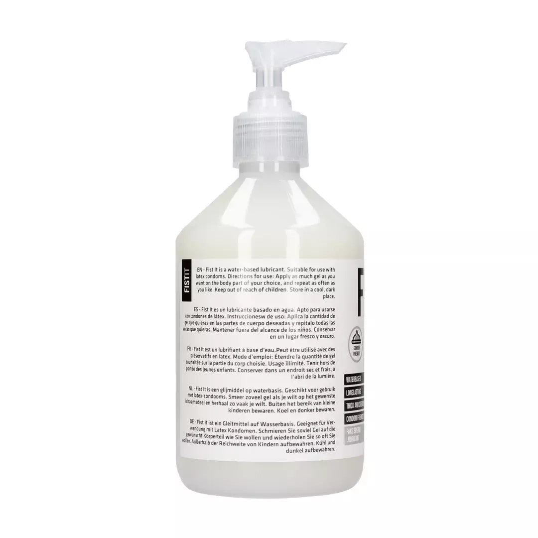 Fist It Water-Based Lubricant 500ml – skaidri, neutrali formulė