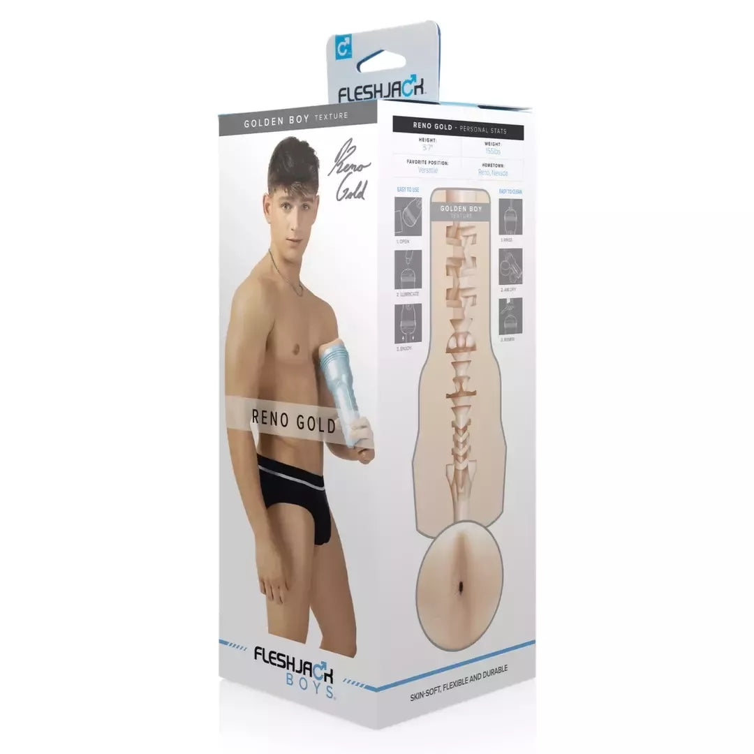 Fleshjack Boys Reno Gold Golden Boy anatominė įvorė 24,7 cm