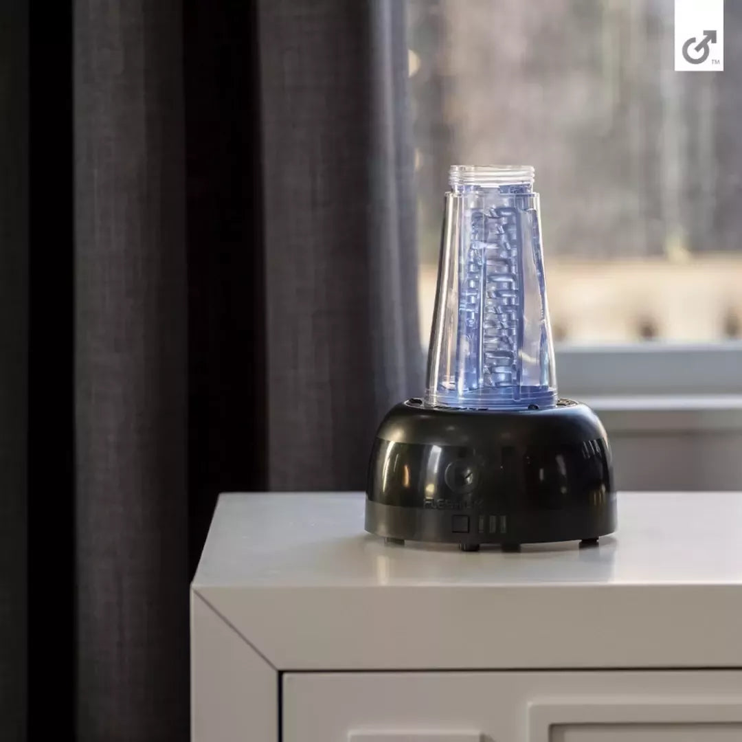 Fleshlight AIR Black – intymių priemonių džiovintuvas su reguliuojamais nustatymais