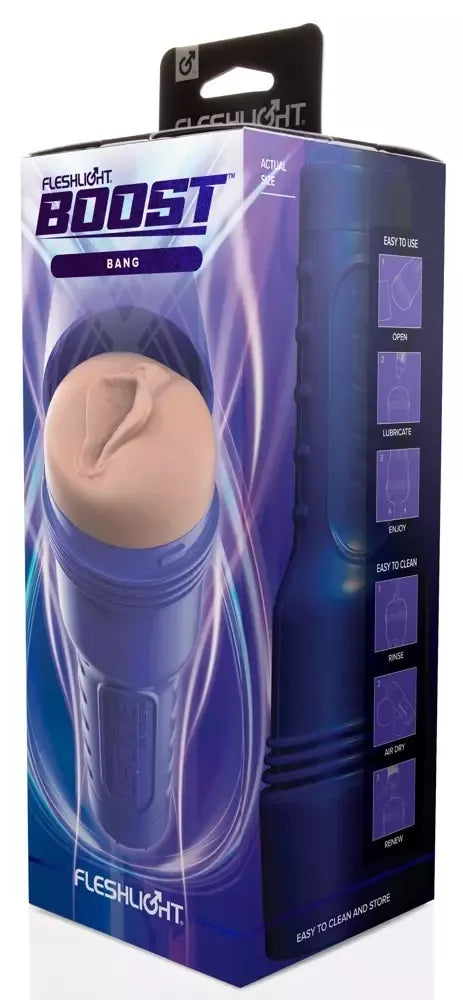 Fleshlight Boost Bang Dark intymus treniruoklis su siurbimo valdymu, 24,8 cm