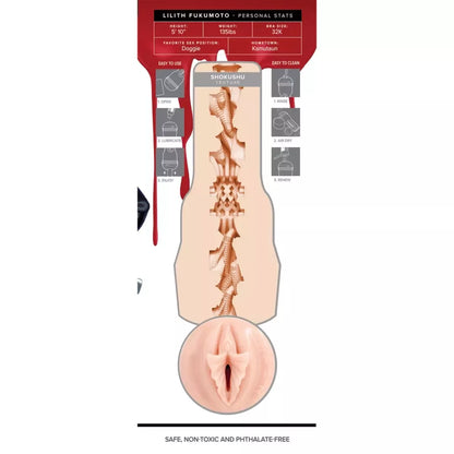 Fleshlight Fantasy Lilith Fukumoto Shokushu Sleeve smėlio spalvos 25 cm