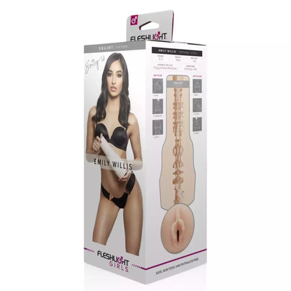 „Fleshlight Girls Emily Willis Squirt“ intymus prietaisas su tekstūruota įvore