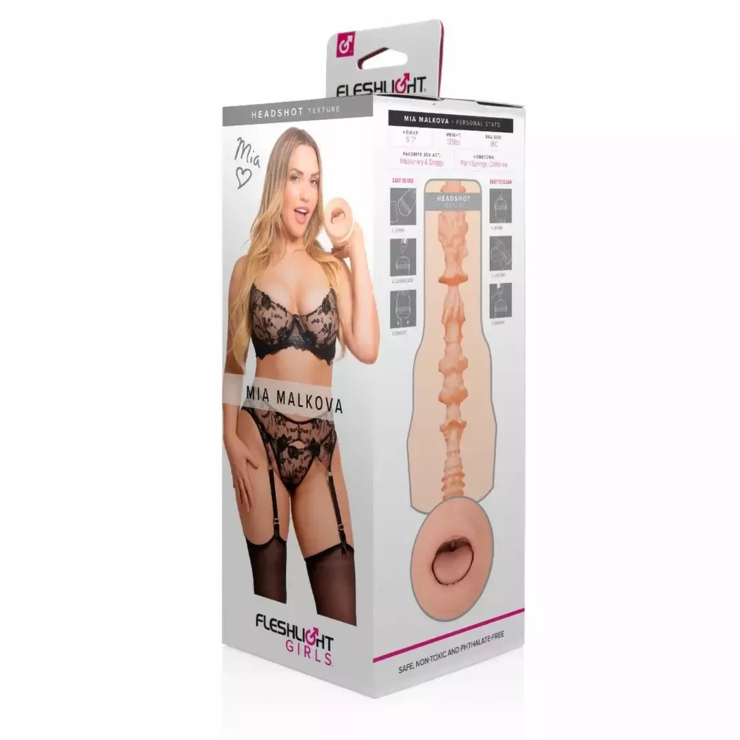 Fleshlight Girls Mia Malkova Headshot intymios stimuliacijos įrenginys 24 cm