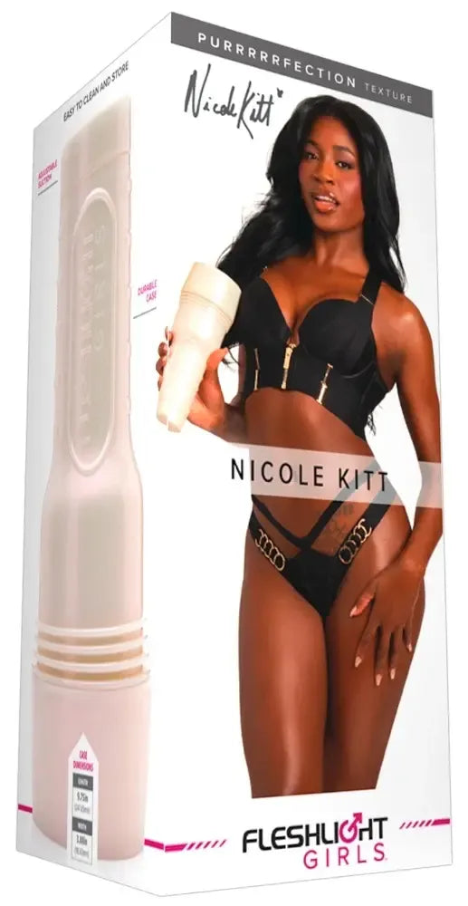Fleshlight Nicole Kitt Purrrrrfection intymus masažuoklis, Superskin, 25 cm