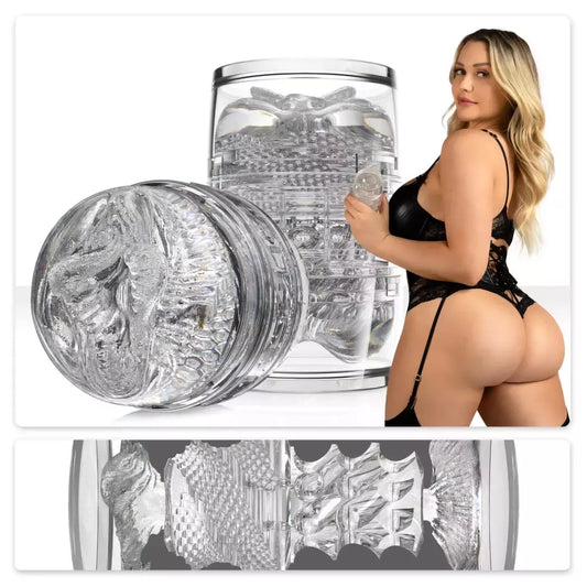 Fleshlight Quickshot Mia Malkova kompaktiškas intymios higienos prietaisas, skaidrus