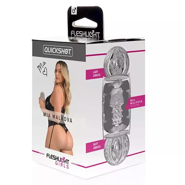 Fleshlight Quickshot Mia Malkova kompaktiškas intymios higienos prietaisas, skaidrus