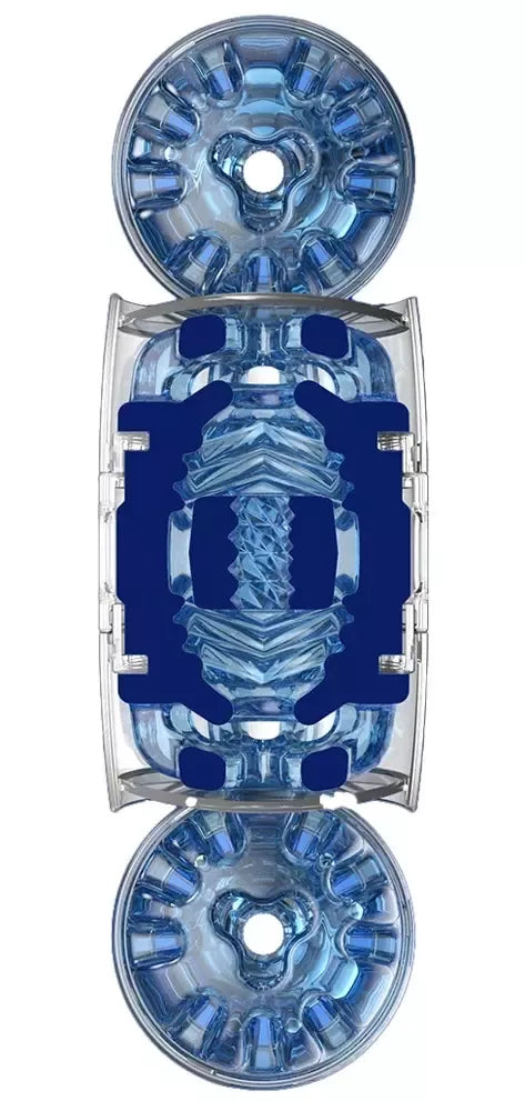 Fleshlight Quickshot Turbo Blue Ice kompaktiškas intymios higienos prietaisas