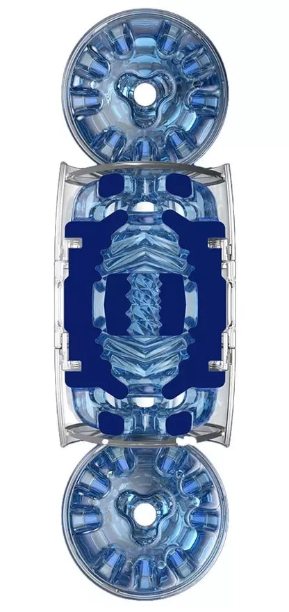 Fleshlight Quickshot Turbo Blue Ice kompaktiškas intymios higienos prietaisas