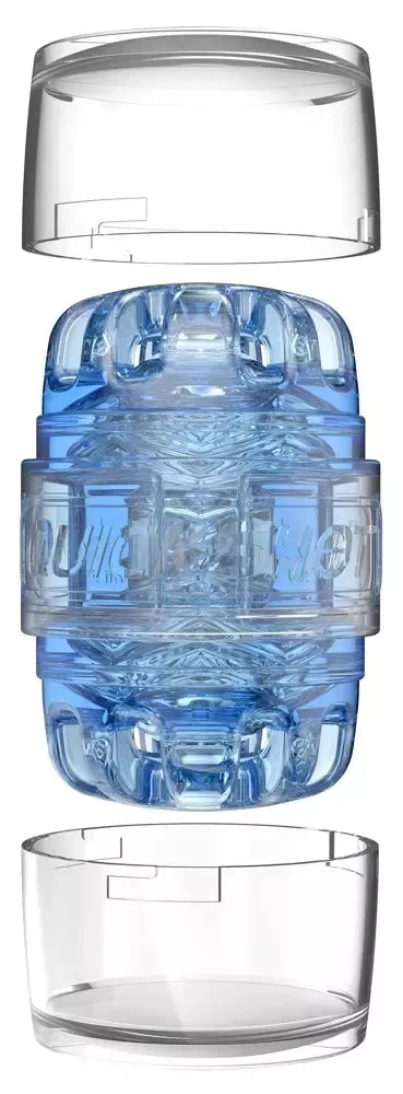 Fleshlight Quickshot Turbo Blue Ice kompaktiškas intymios higienos prietaisas