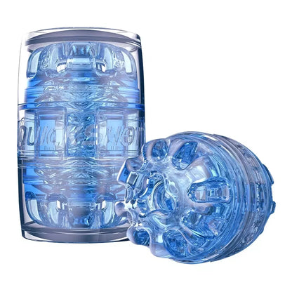 Fleshlight Quickshot Turbo Blue Ice kompaktiškas intymios higienos prietaisas