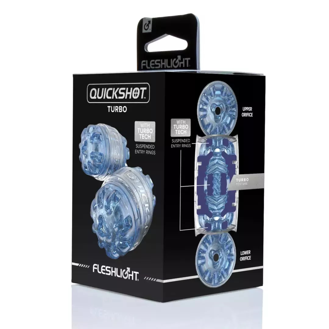Fleshlight Quickshot Turbo Blue Ice kompaktiškas intymus įrenginys