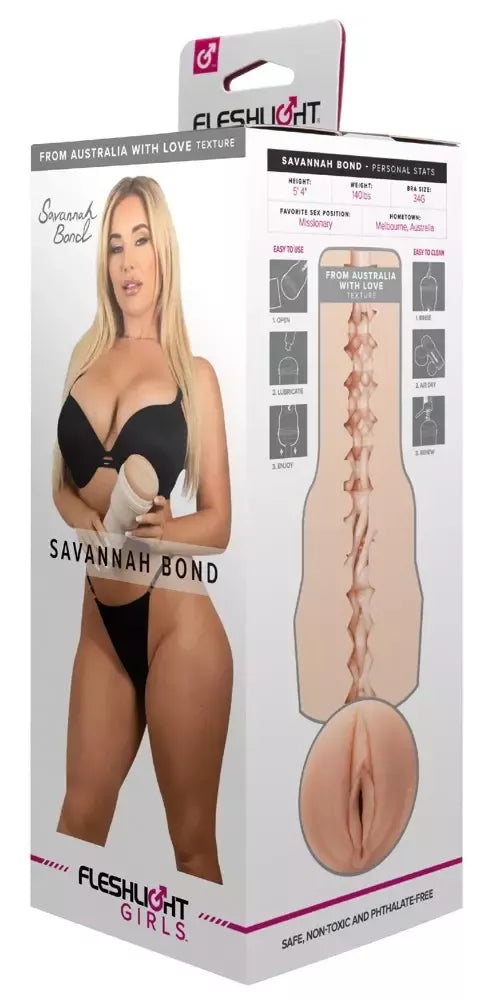 Fleshlight Savannah Bond Signature Intimate Machine 25cm odos tekstūra