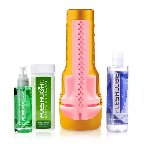 Fleshlight Stamina Training Unit STU rinkinys su priežiūros priemonėmis