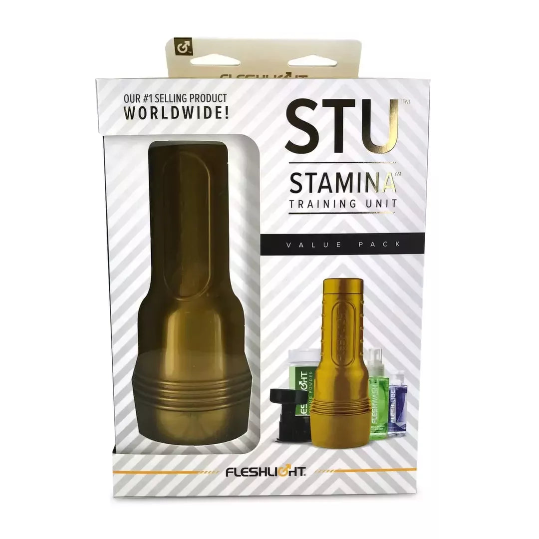 Fleshlight Stamina Training Unit STU rinkinys su priežiūros priemonėmis