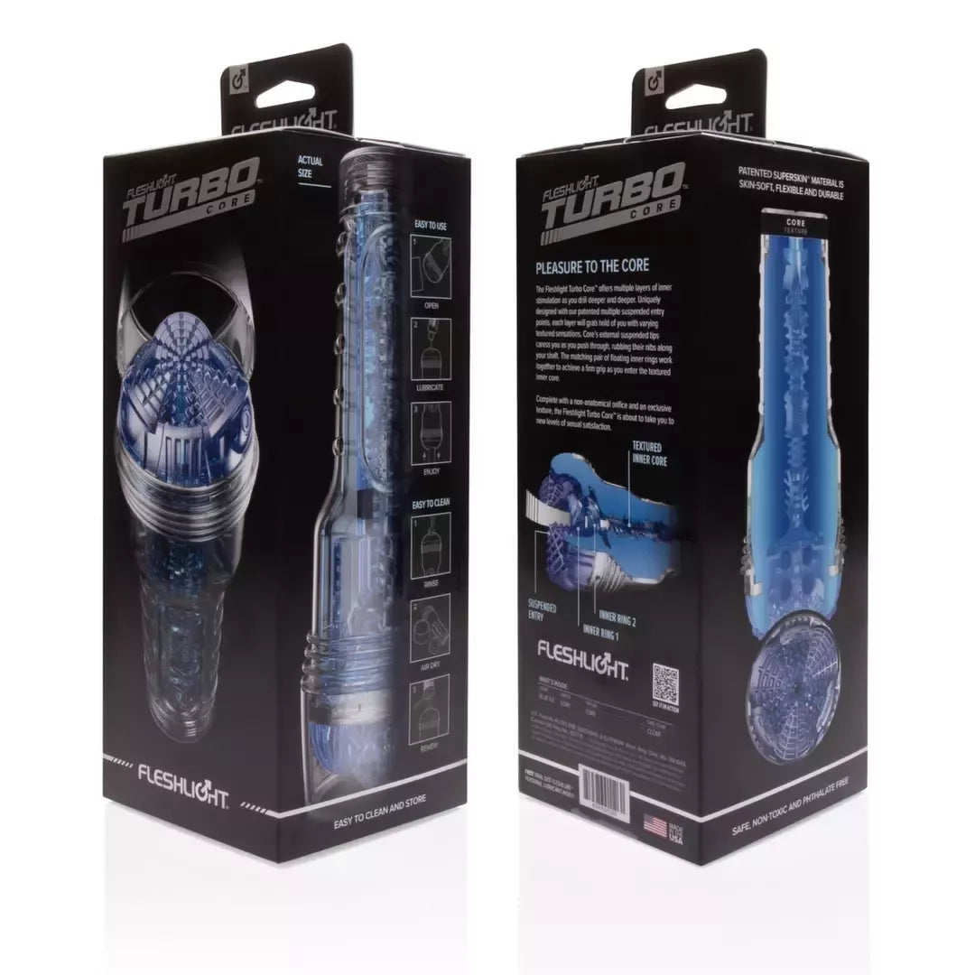 Fleshlight Turbo Core skaidrus intymus prietaisas su daugiasluoksne sistema
