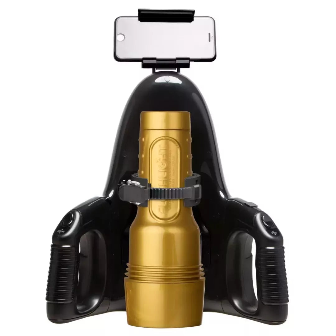 Fleshlight Universal Launch automatinis intymus prietaisas su išmaniojo telefono laikikliu