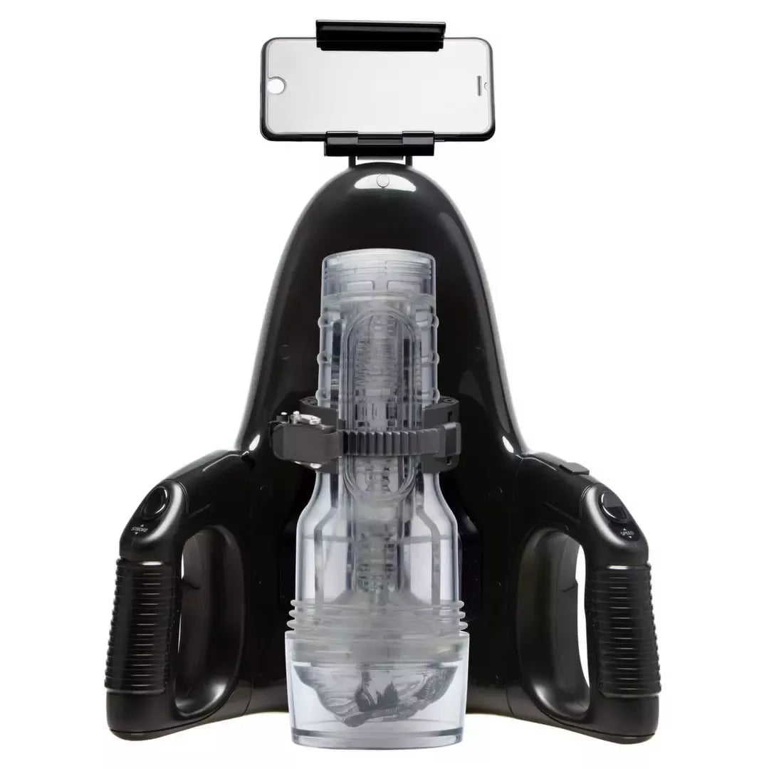 Fleshlight Universal Launch automatinis intymus prietaisas su išmaniojo telefono laikikliu