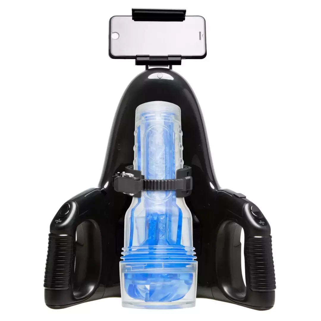Fleshlight Universal Launch automatinis intymus prietaisas su išmaniojo telefono laikikliu