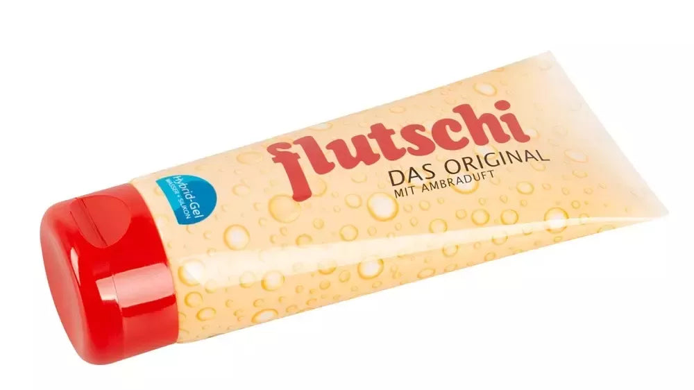 Flutschi Original lubrikantas 200ml – silikono ir vandens pagrindu, gintaro aromatas