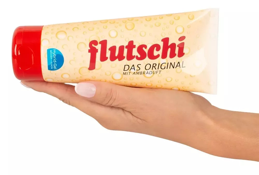 Flutschi Original lubrikantas 200ml – silikono ir vandens pagrindu, gintaro aromatas