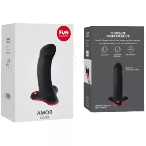 FUN FACTORY Amor Black – kompaktiškas silikoninis intymus prietaisas pradedantiesiems