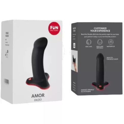 FUN FACTORY Amor Black – kompaktiškas silikoninis intymus prietaisas pradedantiesiems
