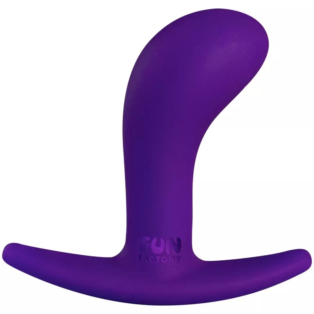 Fun Factory Bootie Violet Small – kompaktiškas silikoninis analinis kamštis 7,5 cm