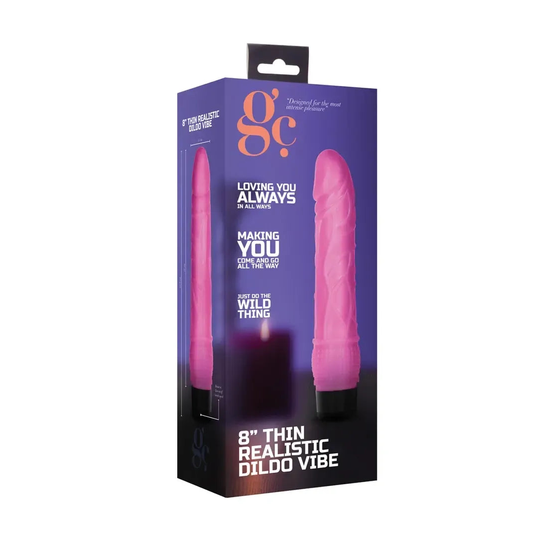 GC Vibrating Intimate Machine 8 Thin 20cm – TPE, reguliuojamas galingumas, smėlio spalvos