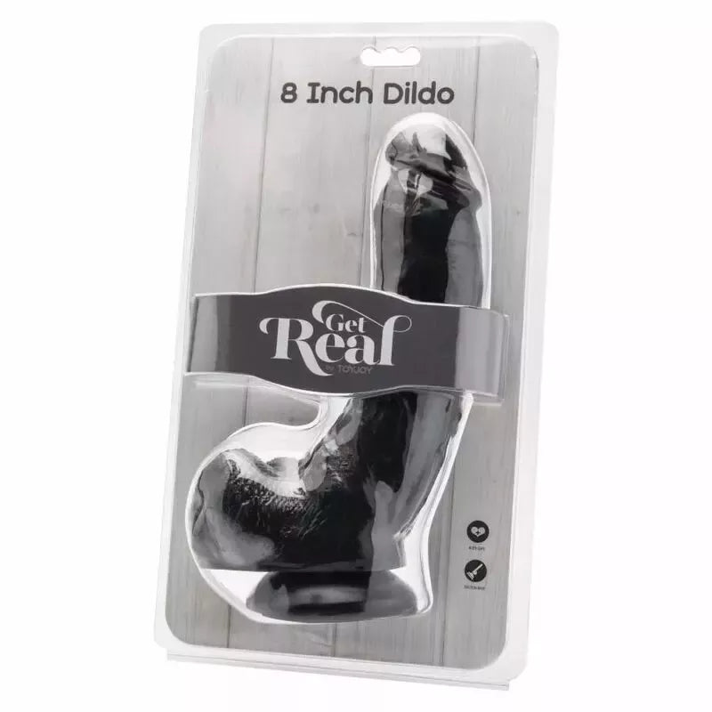 Get Real Black Intimate Machine 20,5 cm anatominis modelis iš PVC