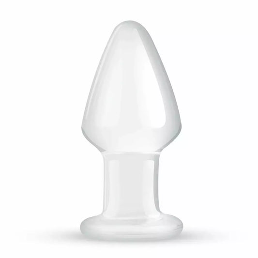 Gildo Glas Model No. 25 vidutinis stiklinis analinis žaislas, 4,6 cm, skaidrus