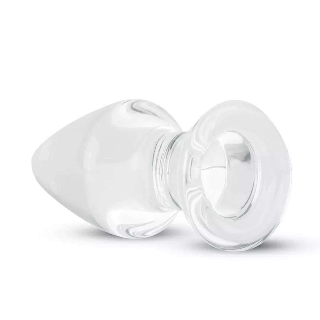 Gildo Glas Model No. 25 vidutinis stiklinis analinis žaislas, 4,6 cm, skaidrus