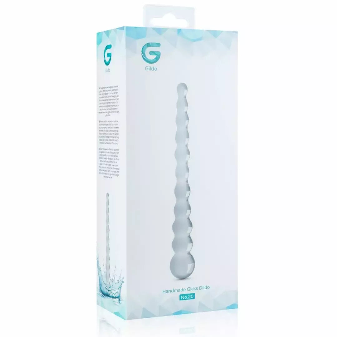 Gildo Glas No. 20 karoliukų formos stiklinis intymus modelis, skaidrus, 18 cm