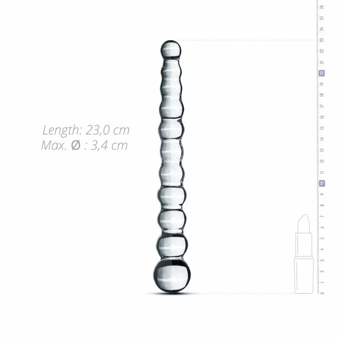 Gildo Glas No. 20 karoliukų formos stiklinis intymus modelis, skaidrus, 18 cm
