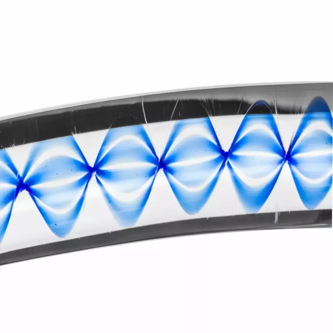 Gildo Glass Intimate Model No. 4 – Skaidrus su mėlyna spirale, plokščiu pagrindu