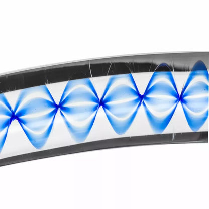 Gildo Glass Intimate Model No. 4 – Skaidrus su mėlyna spirale, plokščiu pagrindu