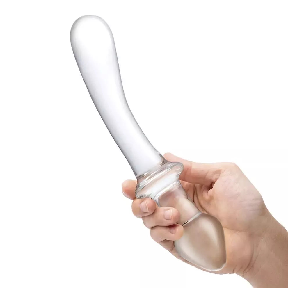 Glas dvipusis lenktas stiklinis modelis 24 cm – dviejų funkcijų, skaidrus