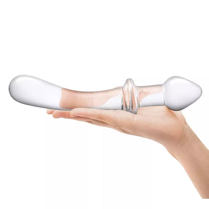 Glas dvipusis lenktas stiklinis modelis 24 cm – dviejų funkcijų, skaidrus
