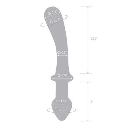 Glas dvipusis lenktas stiklinis modelis 24 cm – dviejų funkcijų, skaidrus