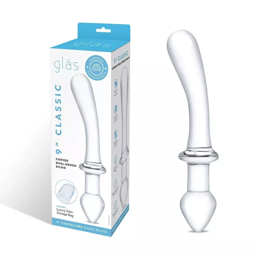 Glas dvipusis lenktas stiklinis modelis 24 cm – dviejų funkcijų, skaidrus