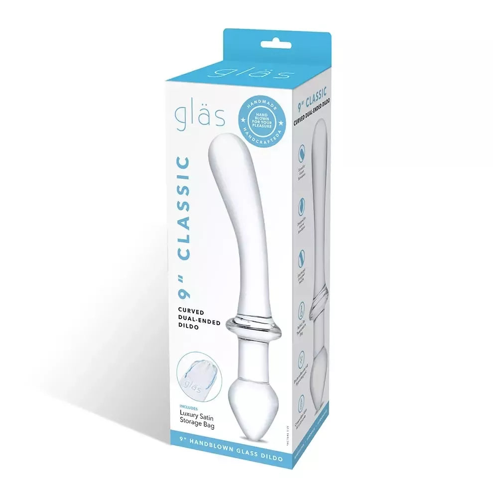 Glas dvipusis lenktas stiklinis modelis 24 cm – dviejų funkcijų, skaidrus