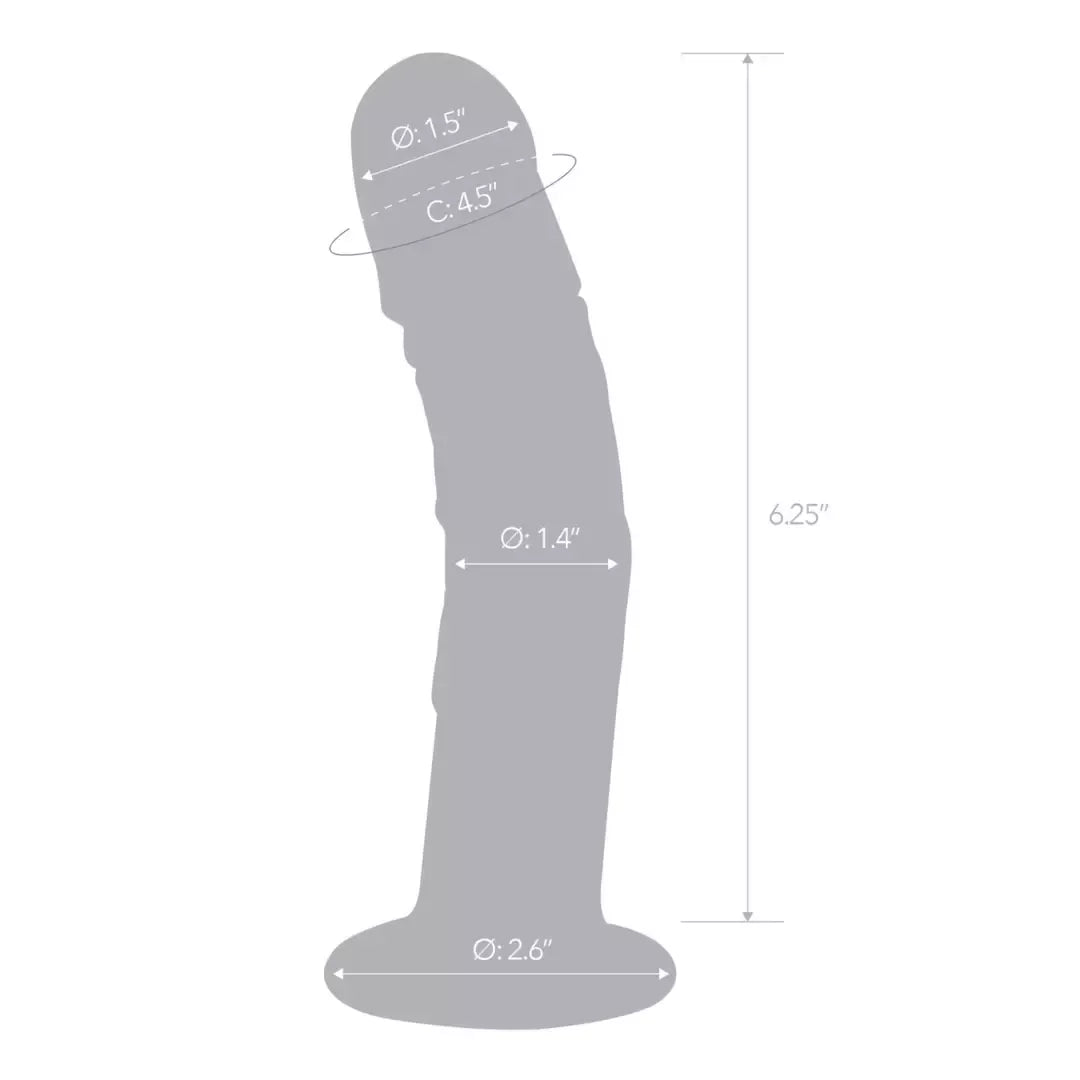 Gläs išlenktas stiklinis modelis su venų detalėmis 18 cm - skaidrus, anatominės formos